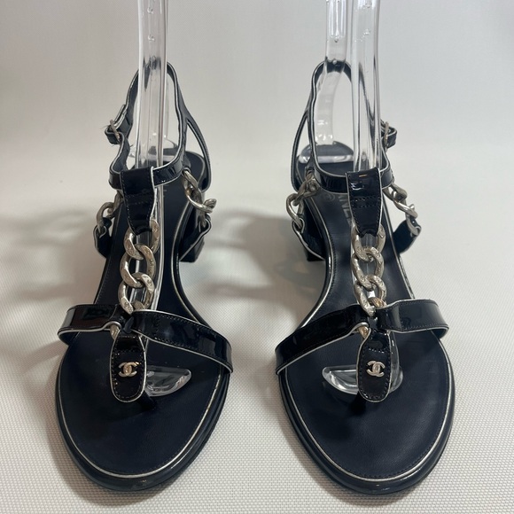 Chanel Vintage T-Strap Sandals; Spring 2008 Collection by Karl Lagerfeld - Picture 1 of 8